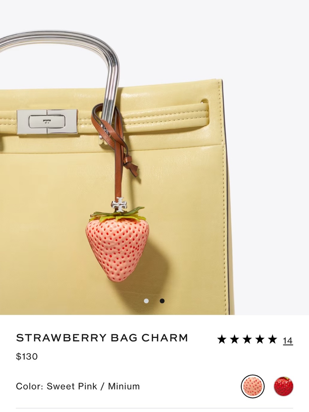 Tory Burch strawberry 🍓 bag charm - Picture 2 of 4